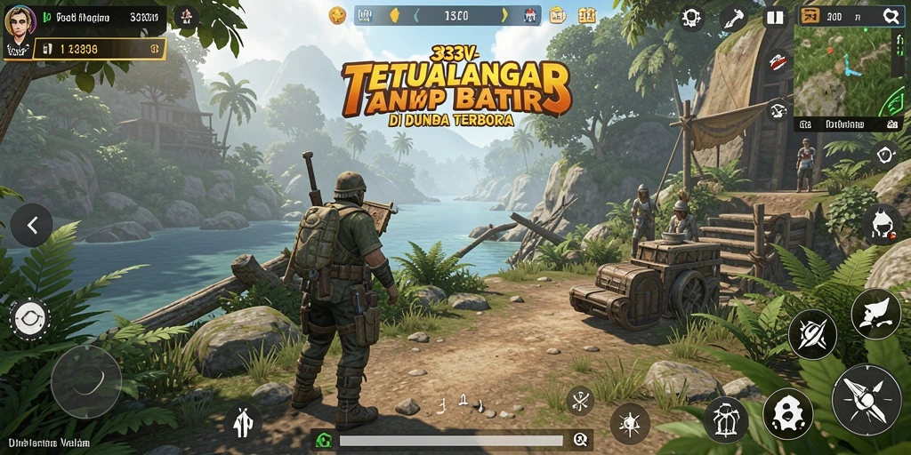 Tangkapan layar 333V yang menunjukkan petualangan mendebarkan di dunia terbuka.