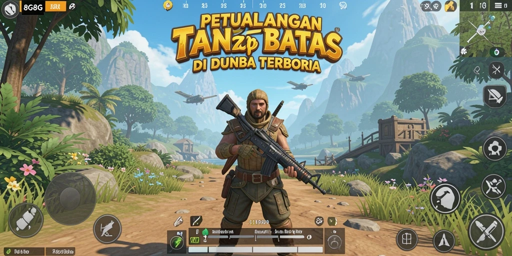Tampilan gameplay 8G8G di dunia terbuka yang luas dan menakjubkan.