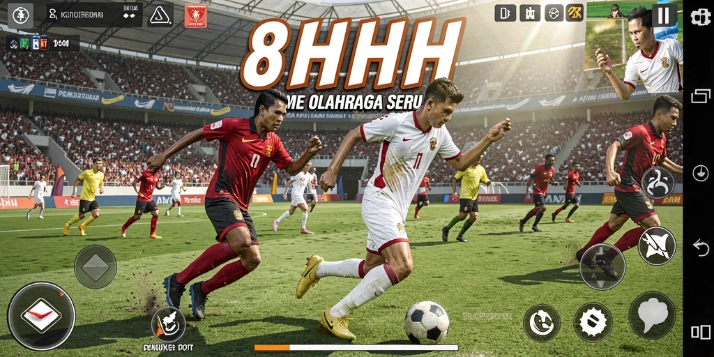 Tangkapan layar utama gameplay <strong>8HHH</strong> menampilkan aksi olahraga yang mendebarkan.
