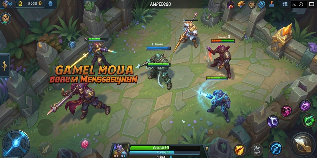 Screenshot gameplay <strong>AMPER88</strong> saat pertempuran seru di arena.