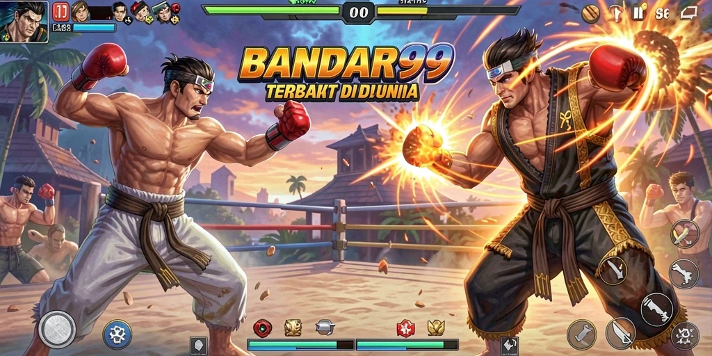 Screenshot gameplay BANDAR99 menampilkan aksi pertarungan yang mendebarkan.