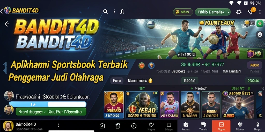 Tampilan utama BANDIT4D dengan fitur Sportsbook yang menarik.