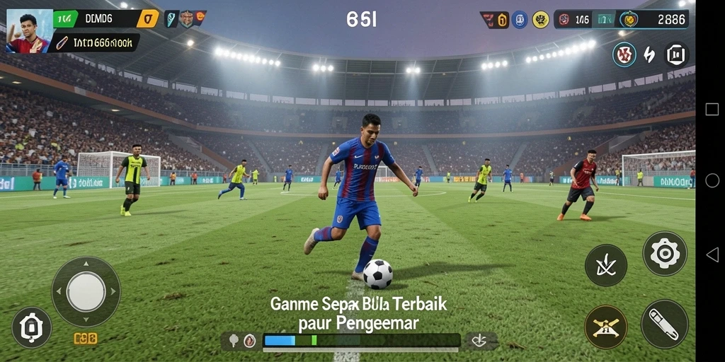 Tangkapan layar gameplay DMD686 yang menegangkan di lapangan sepak bola.