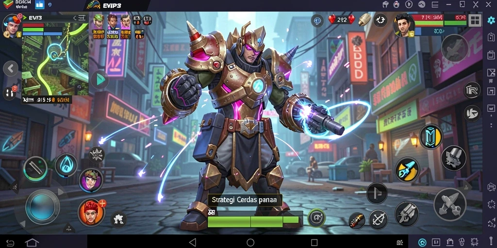 Tampilan gameplay EVIP3 dengan aksi strategi yang mendebarkan.