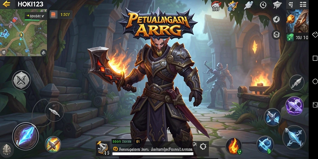 Screenshot menunjukkan aksi seru dalam pertarungan ARPG HOKI123.