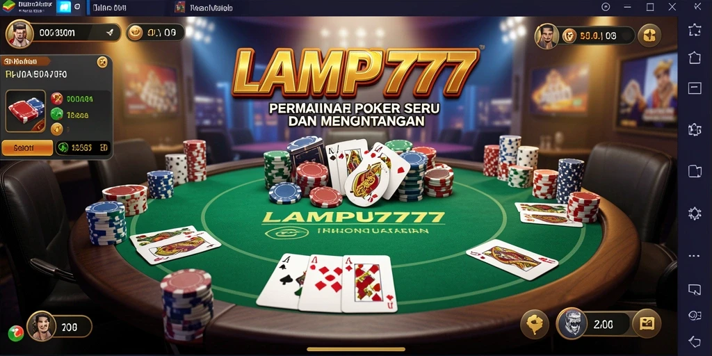 Screenshot LAMPU777 menampilkan gameplay Poker yang mendebarkan.