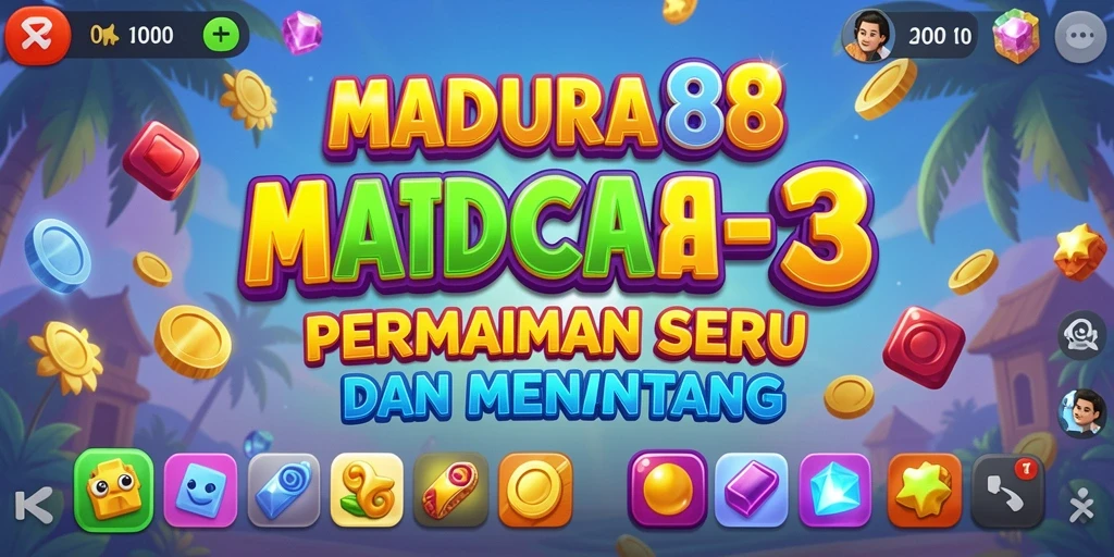 Tampilan gameplay seru dari MADURA88 yang melibatkan pencocokan objek.