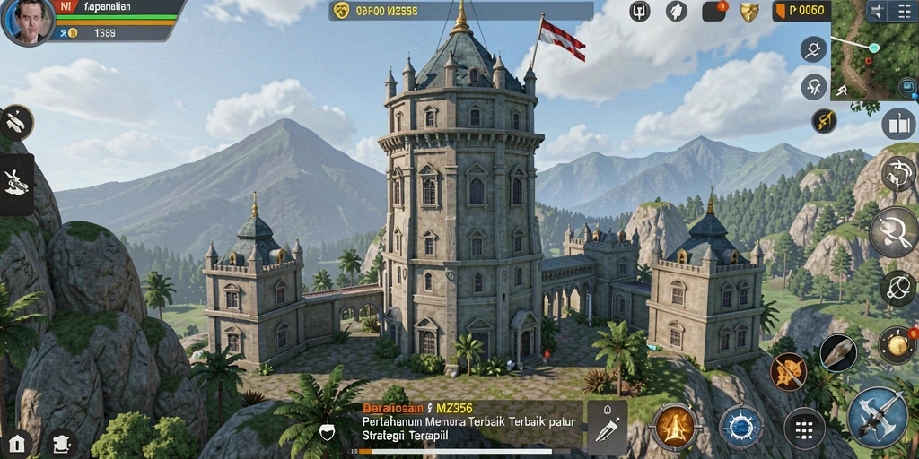 Tangkapan layar gameplay MZ356 yang menampilkan strategi Tower Defense.