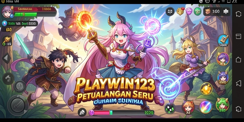 Tampilan gameplay seru dalam dunia Anime yang hidup.