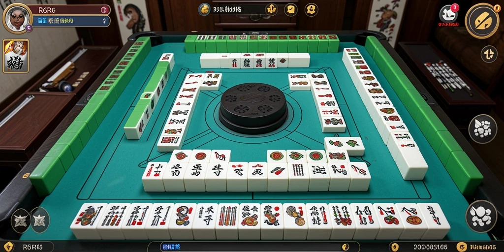 Screenshot R6R6 menampilkan gameplay Mahjong yang menarik dan seru.