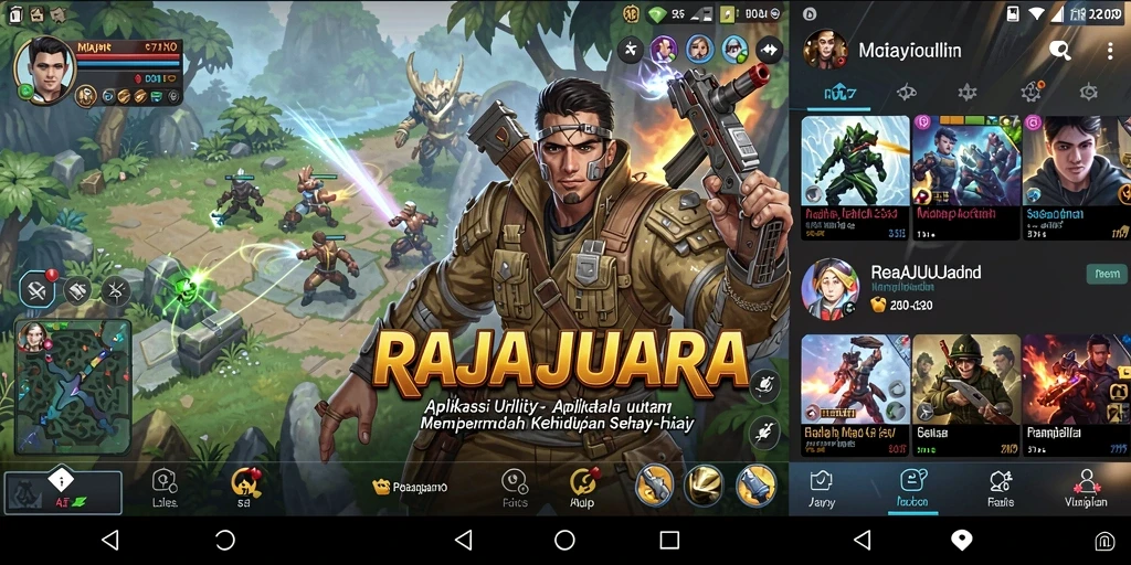 Screenshot utama RAJAJUARA menampilkan tampilan antarmuka aplikasi Utility yang menarik.