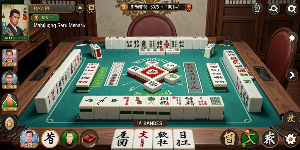 Tangkapan layar utama dari gameplay Mahjong di RPVIP6.