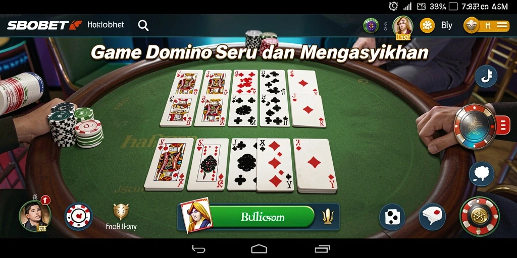 Gameplay Domino SBOBET yang seru dan interaktif.