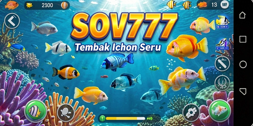 Menampilkan gameplay seru dalam permainan Tembak Ikan SOV777.