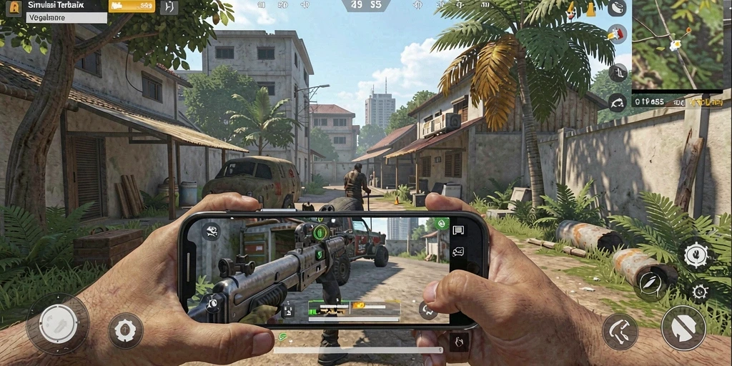 Tangkapan layar utama VC55 menunjukkan aksi gameplay Simulation yang intens.